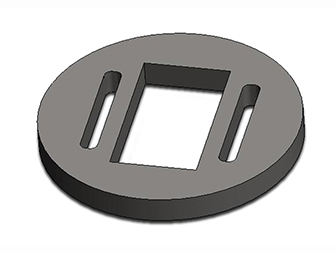 Ti sample holder disc, Ø3x0.3mm, 1.3x1.8mm hole